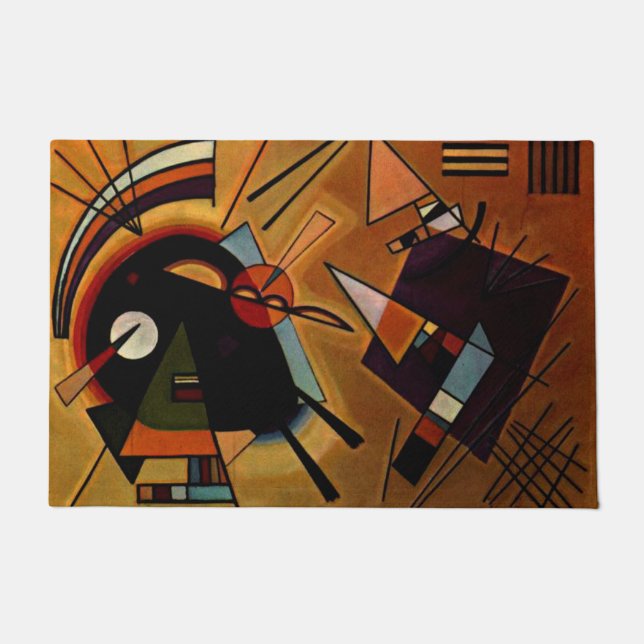 Felpudo Kandinsky - Negro y Violeta, (Anverso)