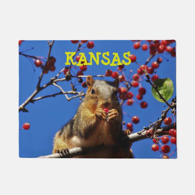 Felpudo Kansas Fox Tail Squirrel Square Doormat (Anverso)