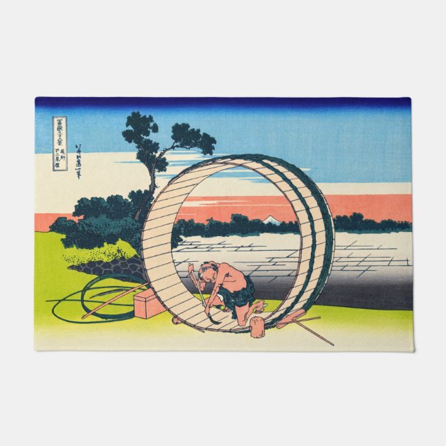 Felpudo Katsushika Hokusai - Fujimigahara, provincia de Ow (Anverso)