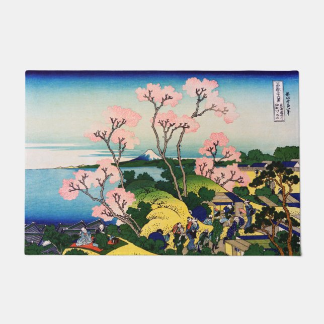 Felpudo Katsushika Hokusai - Gotenyama, Tokaido, Shinagawa (Anverso)