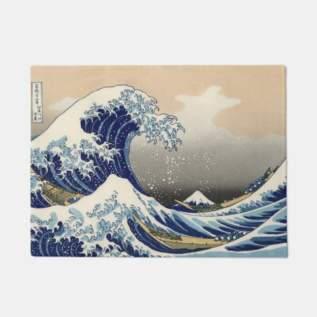 Felpudo KATSUSHIKA HOKUSAI - La gran onda de Kanagawa (Anverso)