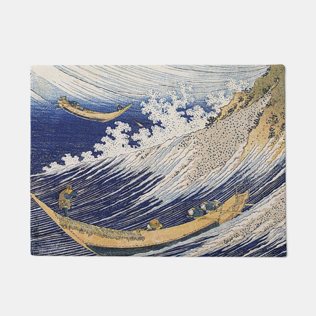 Felpudo Katsushika Hokusai. Olas oceánicas (Anverso)
