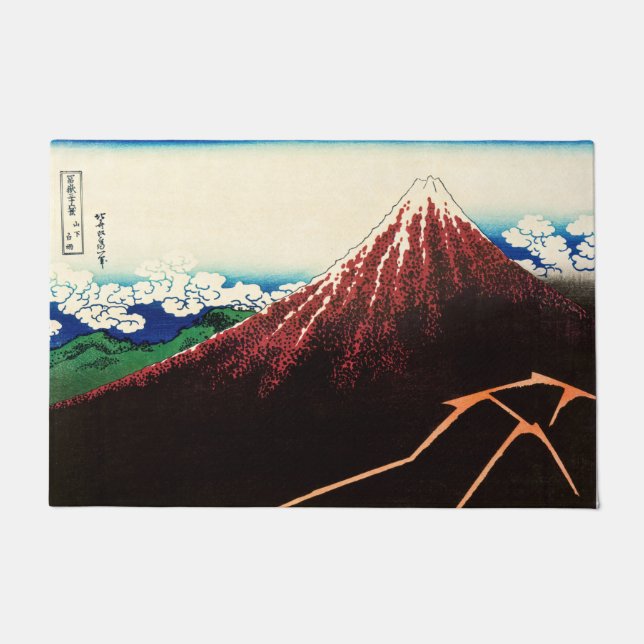 Felpudo Katsushika Hokusai - Rayos debajo de la cumbre (Anverso)