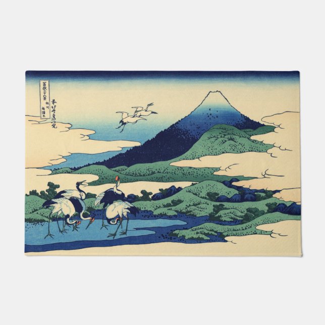 Felpudo Katsushika Hokusai - Umegawa en la provincia de Sa (Anverso)