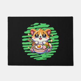 Felpudo Kawaii Corgi tazón de Ramen