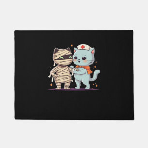 Felpudo Kawaii Halloween Pals Mummy & Nurse cat Sobrevalor