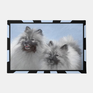 Felpudo Keeshond Pair de Kees pintura animal original