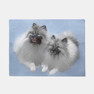 Felpudo Keeshond Pair de Kees pintura animal original