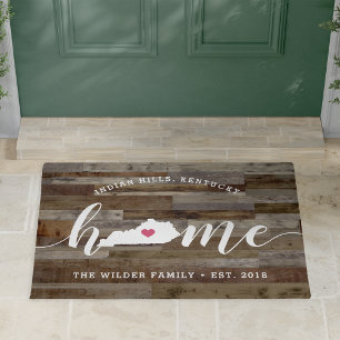 Felpudo Kentucky Home State Personalizado Wood Look