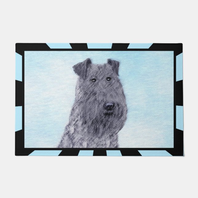 Felpudo Kerry Blue Terrier Pintura Cute Original Perro Art (Anverso)