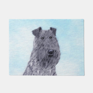 Felpudo Kerry Blue Terrier Pintura Cute Original Perro Art