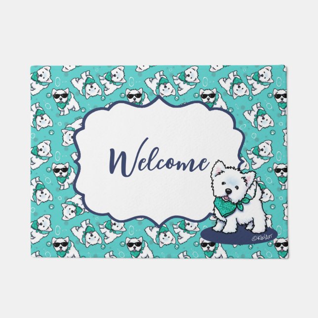 Felpudo KiniArt Cutieface Westies Doormat (Anverso)