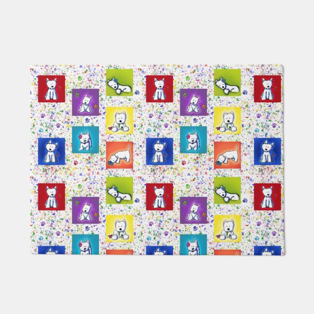 Felpudo KiniArt Flowerbox Westies (Anverso)