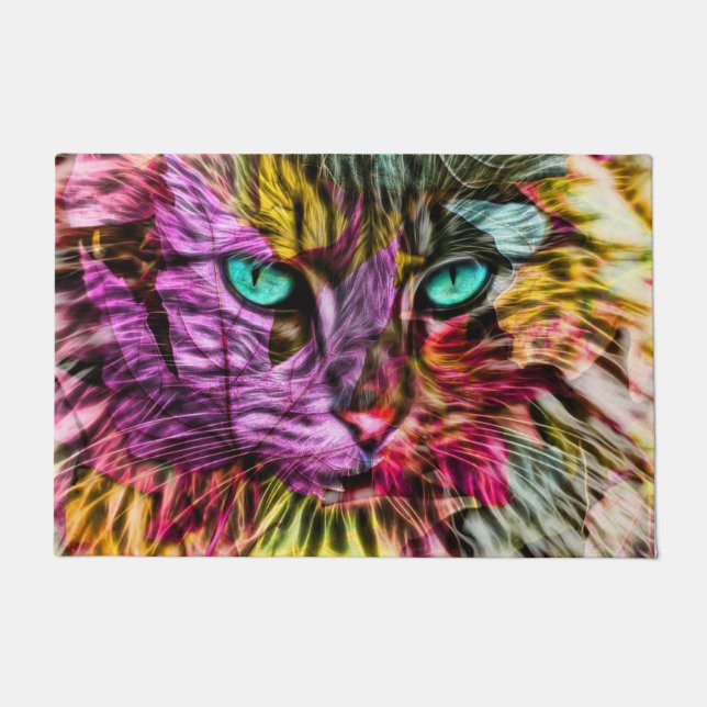 Felpudo Kitty Cat Kitten Artsy Design (Anverso)