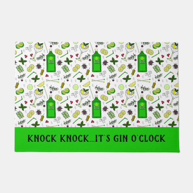 Felpudo Knock Knock es Gin Clock Funny Gin Drinker (Anverso)