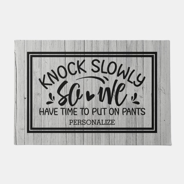 Felpudo Knock Lentamente Madera Textura Doormat (Anverso)