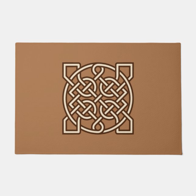 Felpudo Knot, Camel Tan, Cream y Brown de marinero celta (Anverso)