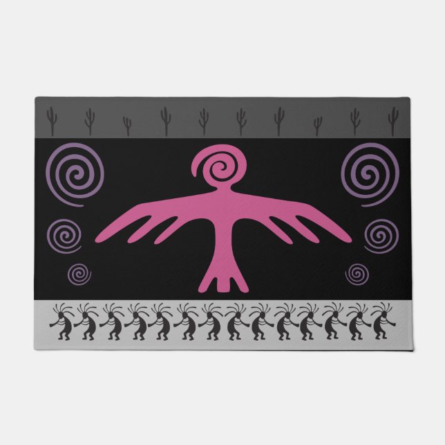 Felpudo Kokopelli Phoenix Bird Doormat al Suroeste (Anverso)