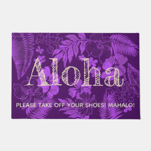 Felpudo Kona Times Hibiscus hawaiano Aloha Violeta