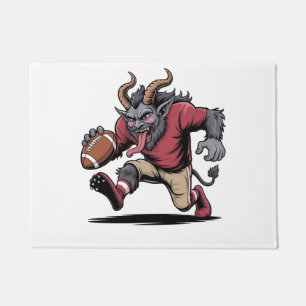 Felpudo Krampus Jugando Fútbol Navidad Fitness Navidad