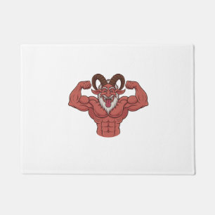 Felpudo Krampus Navideño Malvado Flexionando Músculos Fitn