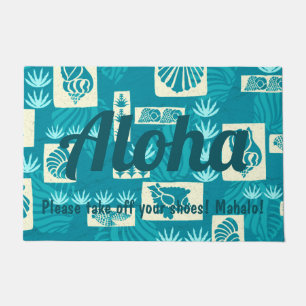 Felpudo Kua Bay Hawaiian conchas submarinas en Aloha Verde