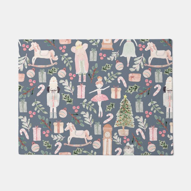 Felpudo La acuarela moderna del Nutcracker (Anverso)