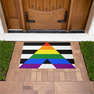 Felpudo La bandera de aliado heterosexual de SlipperyJoe c