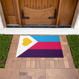 Felpudo La bandera de orgullo poliamoroso tricolor de Slip