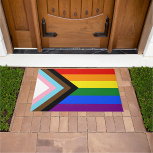 Felpudo La bandera del orgullo progresista de SlipperyJoe'