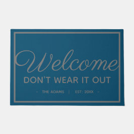 Felpudo La bienvenida divertida de la familia | Estilo Gri