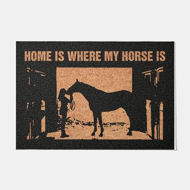Felpudo La Casa Es Donde Está Mi Caballo (Anverso)