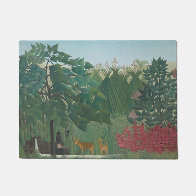 Felpudo La cascada de Henri Rousseau, Bella Artes de la ép (Anverso)