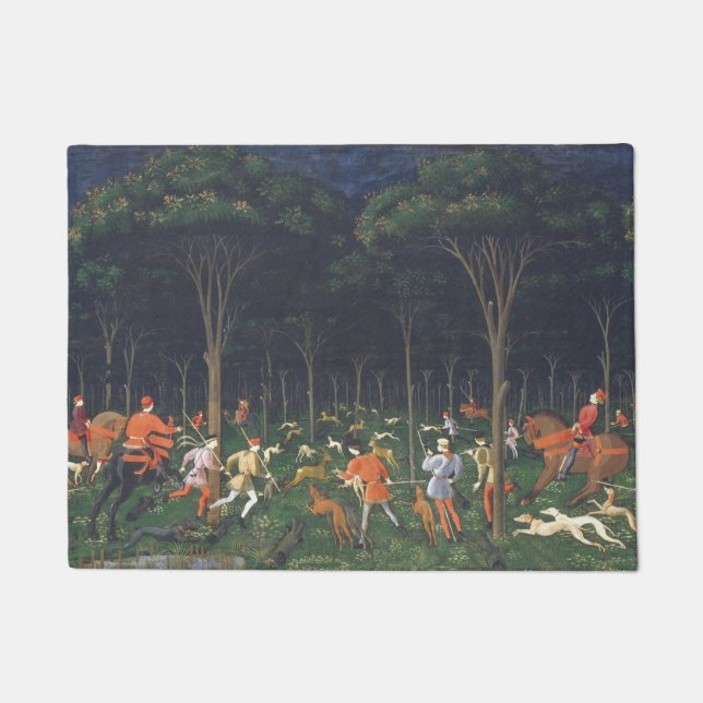 Felpudo La caza en el bosque (por Paolo Uccello) (Anverso)