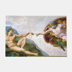 Felpudo La creación de Adam, Miguel Ángel, 1508-1512