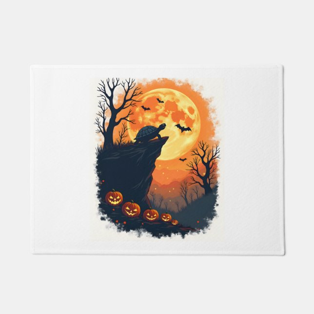 Felpudo La divertida Tortoise Halloween Silhouette Spooky  (Anverso)