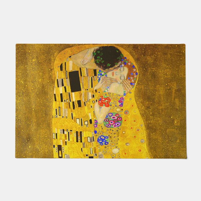 Felpudo La famosa pintura de Gustav Klimt en The Kiss (Anverso)