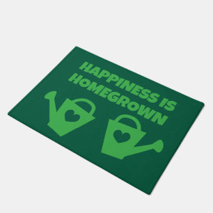 Felpudo La felicidad es la forma de entrada de color verde