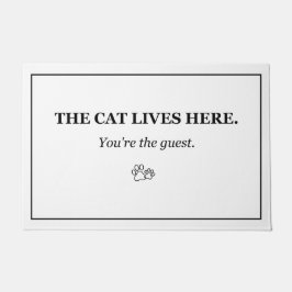 Felpudo La Gata Vive Aquí Eres el Invitado Puerta Divertid