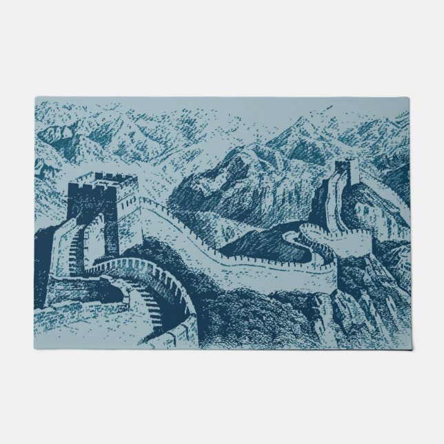 Felpudo La Gran Muralla en Azul (Anverso)