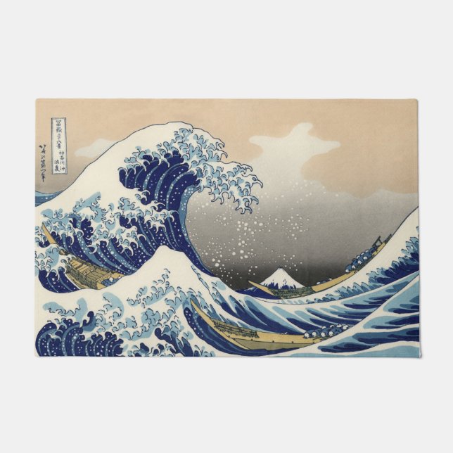 Felpudo La gran ola de Kanagawa Hokusai (Anverso)