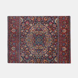 Felpudo La inusual margarita roja azul persia rug