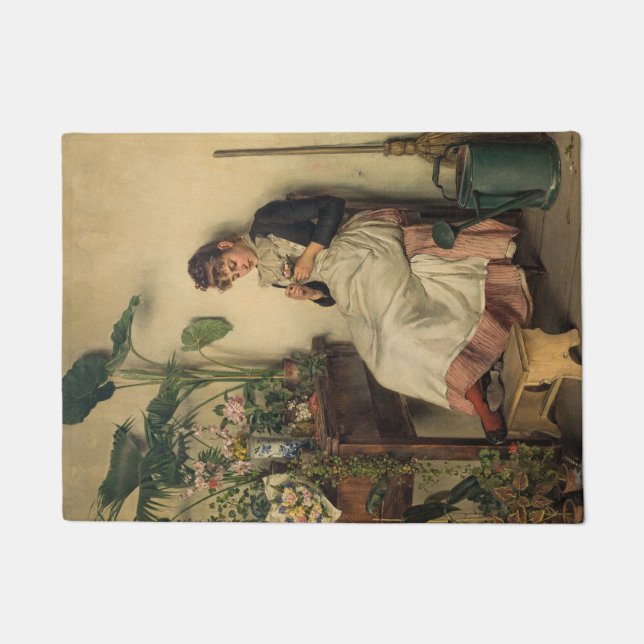 Felpudo La joven florista (por Carl Zewy) (Anverso)