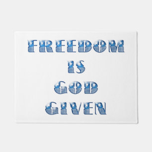 Felpudo La libertad es dada por Dios, azul