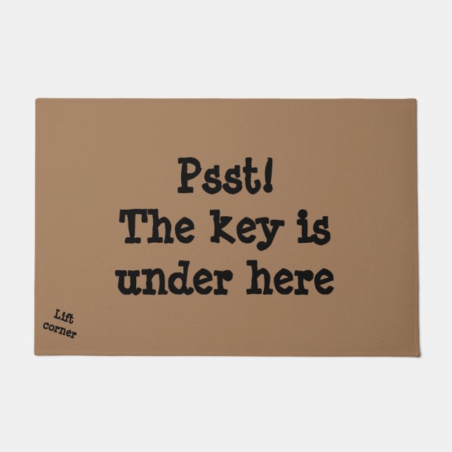 Felpudo La llave está debajo aquí de estera de puerta (Anverso)
