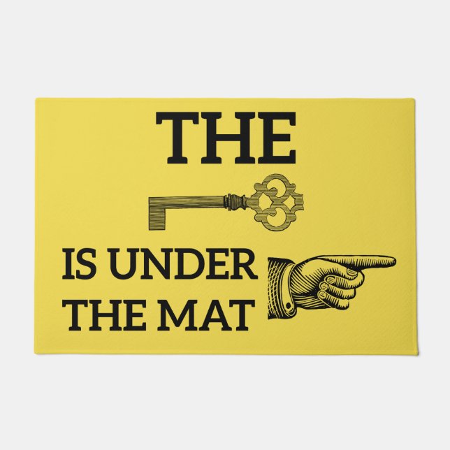 Felpudo La Llave Está Debajo De La Mat De Bienvenida (Anverso)