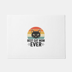 Felpudo La Mejor Mamá de Gatos Retro Cara de Gato Diseño V
