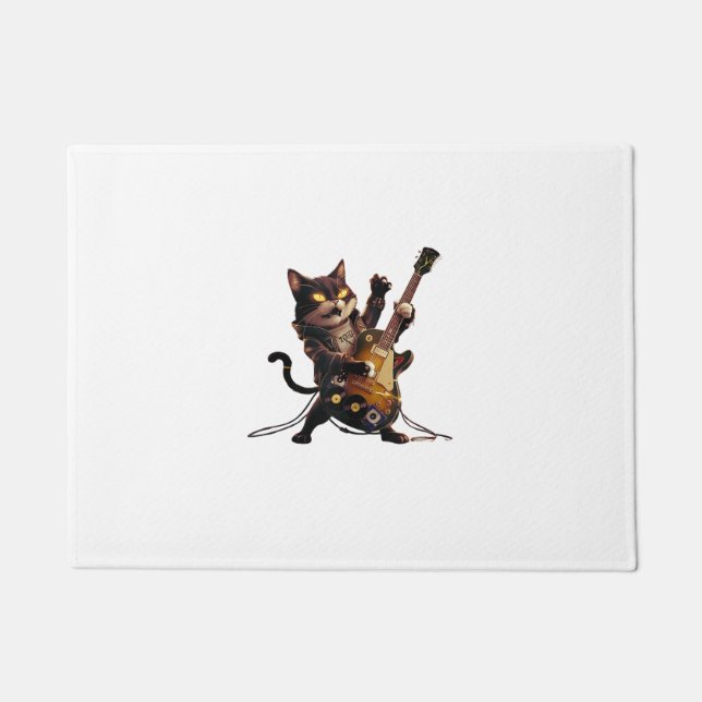 Felpudo La música retro gusta de la fuerte guitarra eléctr (Anverso)