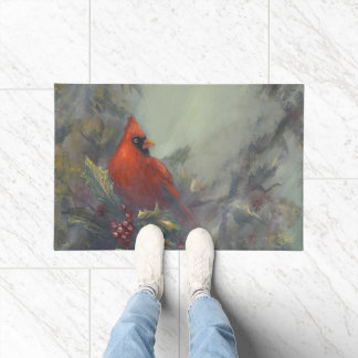 Felpudo "La Navidad Está Llegando" Cardenal