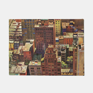 Felpudo La opinión del Pájaro-Ojo de New York City de Ju